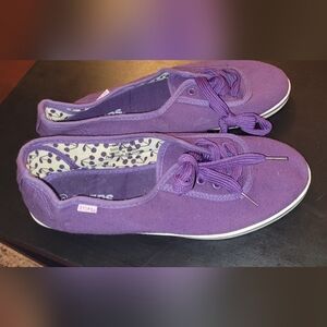 Women's Purple Canvas Lace-Up Sneakers